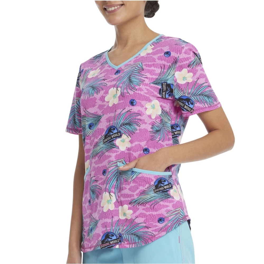 NWT Women's Jurassic Worls "Dino Skin" Scrubs